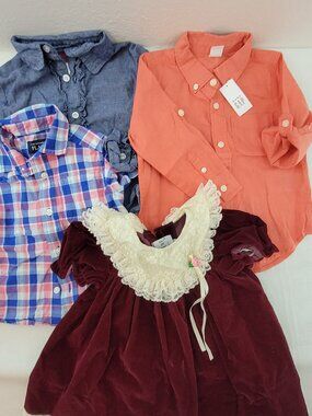 Girls 18m 2t Clothing Lot Vintage Velvet Dress Penny M Childrens Place Baby Gap